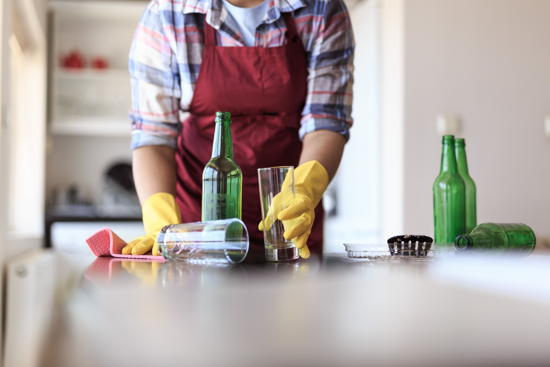 Young Woman Cleaning Kitchen